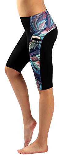 Zinmore Women's Knee Length Tights Yoga Shorts with Pockets