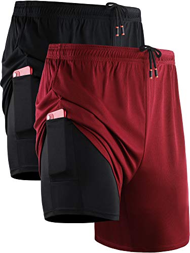 NELEUS Men's 2 in 1 Running Shorts with Liner