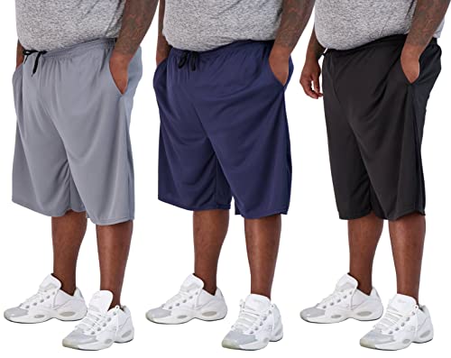 Big and Tall Mesh Active Gym Shorts - Pack of 3