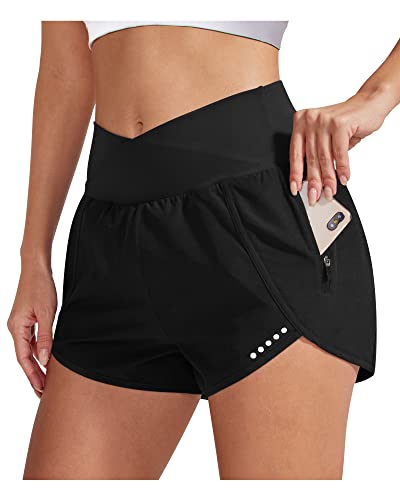 Athletic Running Shorts with Zipper Pockets