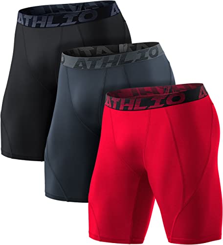 ATHLIO Men's Athletic Cool Dry Compression Shorts