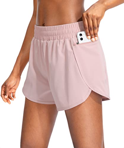 Soothfeel Womens Running Shorts with Zipper Pockets