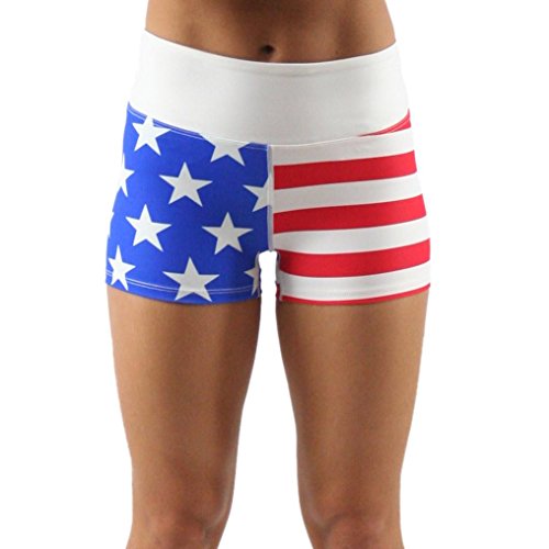 B.O.A Boa Women's US Flag Compression Fit Booty Running Short