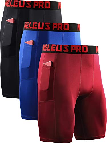 NELEUS Compression Shorts with Phone Pockets