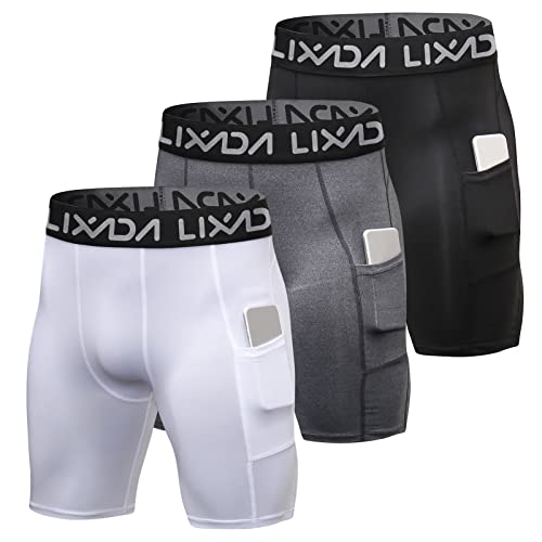 Lixada Men's 3 Pack Performance Shorts with Pockets