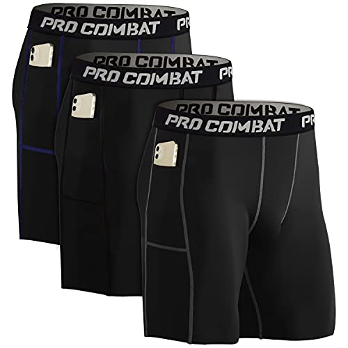 SENZE Compression Shorts for Men - 3 Pack with Pocket