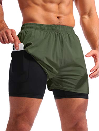 Pudolla Men’s 2 in 1 Running Shorts: Comfortable and Functional Workout Gear