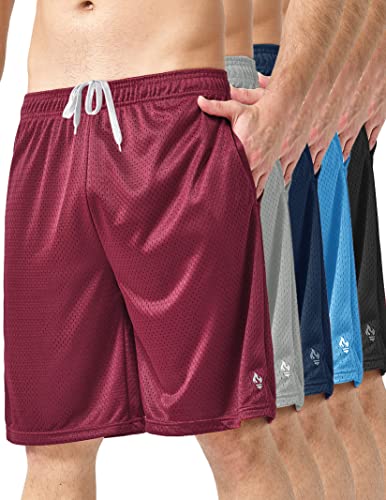 5-Pack Men's Athletic Basketball Shorts with Pockets