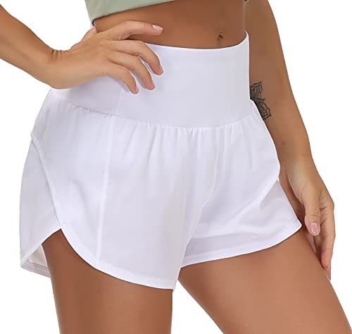 THE GYM PEOPLE Women's High Waisted Running Shorts