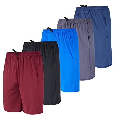 Mens Dry Fit Shorts - 9 Inch Inseam Athletic Performance Sportswear
