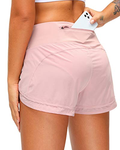 Women's Running Shorts with Zipper Pocket