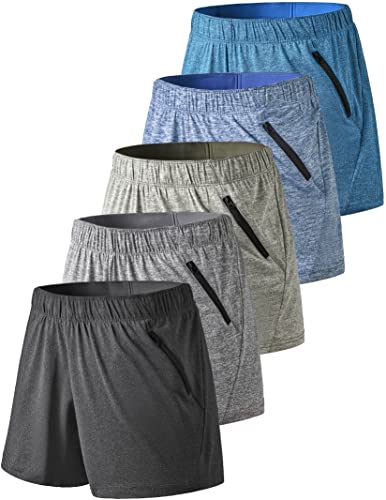Multipack of Womens Workout Gym Shorts with Zipper Pockets