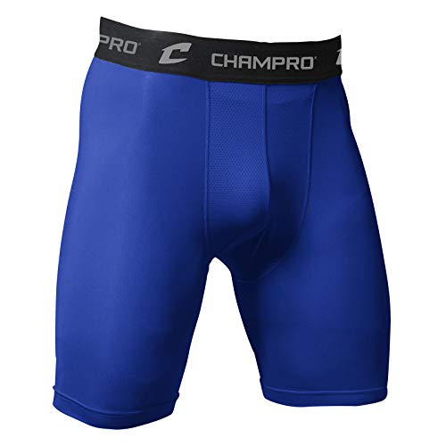 Champro Compression Shorts, Youth Large, Royal