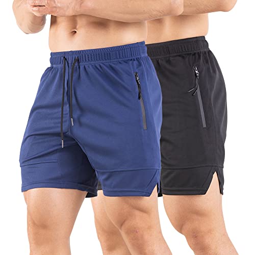 VPOS Workout Shorts with Zipper Pockets
