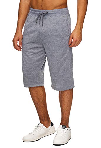 Mens Elastic Waist Drawstring 3/4 Shorts with Pockets