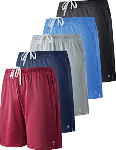 Boys Athletic Shorts 5-Pack with Pockets