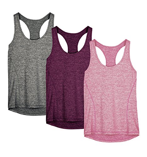Icyzone Women's Workout Tank Tops - Pack of 3