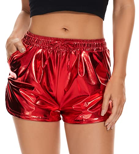 Taydey Metallic Shorts - Hot Sparkly Shiny Shorts for Women