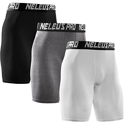 NELEUS Men's 3 Pack Athletic Compression Short
