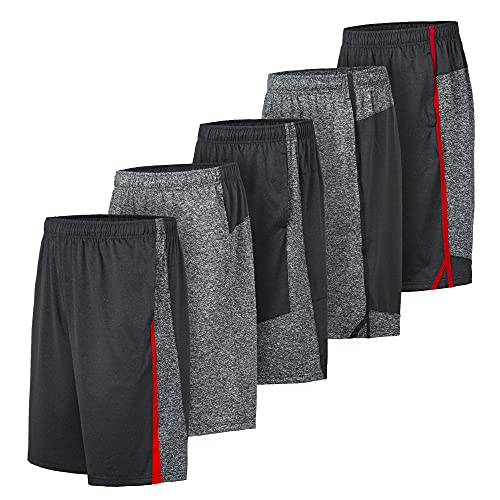 5 Pack Men's Quick Dry Athletic Shorts - Stretchable and Stylish