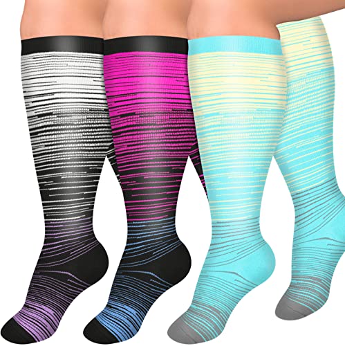 Wide Calf Compression Socks for Men and Women
