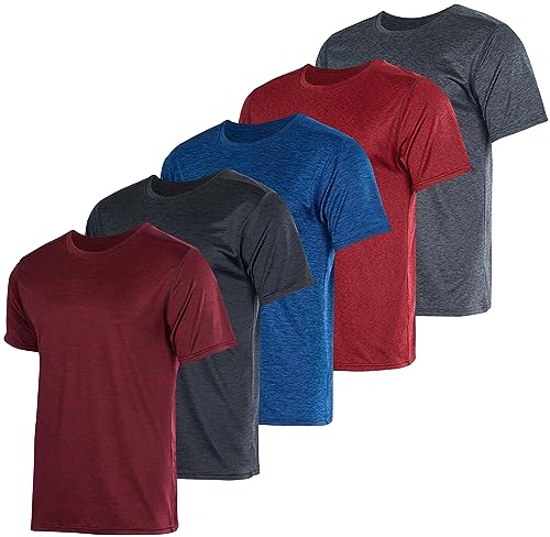 Real Essentials Quick Dry Fit Short Sleeve Athletic T-Shirt Pack of 5
